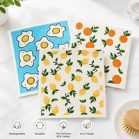Éponge à vaisselle suédoise à usage quotidien, marque privée, motif personnalisé, biodégradable, 70/30 cellulose, pour la cuisine