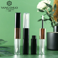 Tube de brillant à lèvres carré double face 1,5 ml, contenant de brillant à lèvres, tube de gloss à lèvres double embout, emballage cosmétique personnalisé, flacon vide