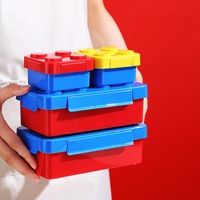 Hot verkopende mixbare bouwstenen, leuke en creatieve doos met fruitbouwstenen voor kinderen, 39-delige lunchbox, magnetronbestendig