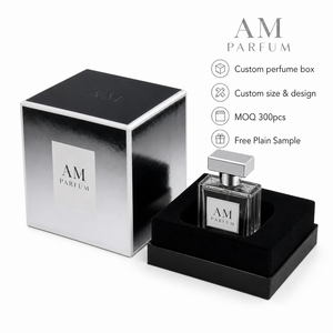 Caja de Perfume Personalizada de Lujo, Inserto de EVA de Precisión, Empaque de Fragancia Metálico Plateado Premium, Caja de Regalo de Cartón Rígido Reciclado - Product Image 1
