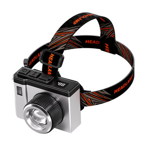 Lampe frontale LED rechargeable à trois sources lumineuses, zoomable, portée de 500 m, idéale pour la pêche nocturne en extérieur - Product Image 1