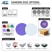 Disque de ponçage abrasif en céramique violette de 5 pouces (125 mm) avec dos auto-agrippant pour peinture automobile, couche transparente, bois et polissage du métal