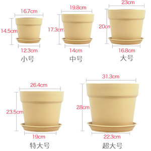 Pot de fleurs en résine, style classique en terre cuite rouge, épaissi, avec plateau, pour plantes d'intérieur, Pothos, verdure - Product Image 2
