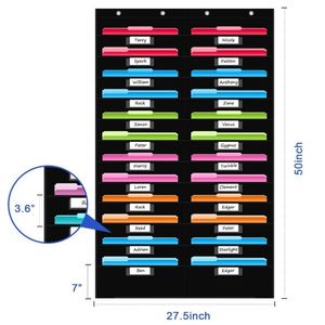 Customizable 24-Pocket Heavy Duty Non-Woven Fabric American Style Wall <b>File</b> Organizer Multifunctional Foldable Black PVC - Product Image 2