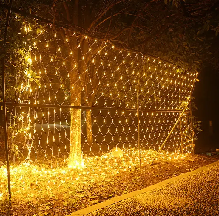 IP44 방수 파티 웨딩 정원 장식 그물 모양 Led 요정 빛 크리스마스 트리 Led 커튼 야외 문자열 조명