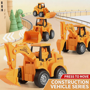 Excavatrice jouet à inertie pour enfants, sans batterie, véhicule de construction en plastique, modèle Orange Builder - Product Image 2