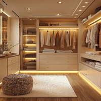 Armario de Dormitorio Principal de Diseño Moderno a Precio Razonable para Proyectos de Viviendas, Armario Grande Personalizado con Amplio Espacio de Almacenamiento