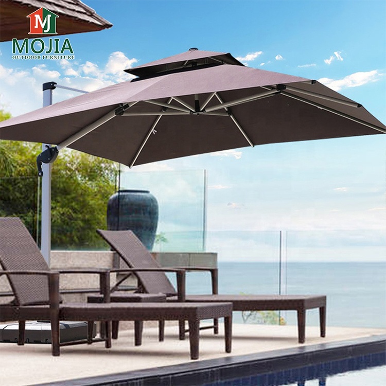 outdoor garden umbrella Aluminum 3m square hanging Offset parasols garden 10 ft Cantilever commercial beach sun patio  umbrellas