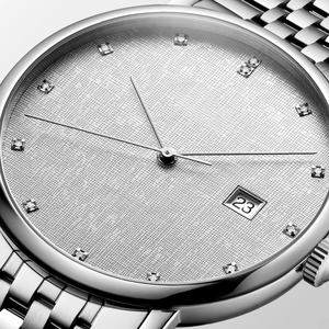 Reloj Mecánico Automático Clásico con Esfera de Diamantes y Brazalete de Acero Inoxidable para Mujer Longinesing - Product Image 3