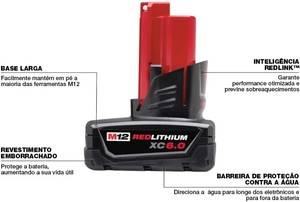 밀워키 M12 전동 공구용 M12B6 12V 2.5Ah 4.0Ah, 5.0Ah, 6.0Ah 리튬 교체 배터리 48-11-2460 12V 리튬 이온 배터리 - Product Image 3