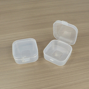 Transparent Plastic <b>Storage</b> <b>Box</b> With Lid 9x9x3.8cm For Jewelry Beads Electronics Parts PP <b>Material</b> Desktop Organizer - Product Image 3
