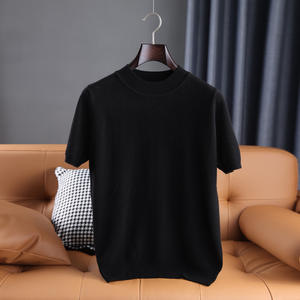 Pull en laine 100% à la mode et confortable pour hommes Méthode de tissage tricotée Conception directe à manches courtes en usine - Product Image 6