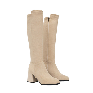 <span class=keywords><strong>Bottes</strong></span> de rue sexy pour femmes, mi-mollet, élastiques, à talon épais, pour l'hiver - Product Image 2