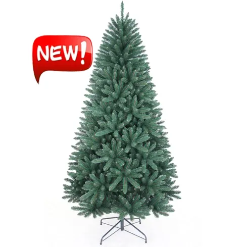 210cm 1195 Branch Tips Artificial Green PVC Christmas Trees with Easy Assemble Metal Stand Indoor Outdoor Holiday Festival Decor
