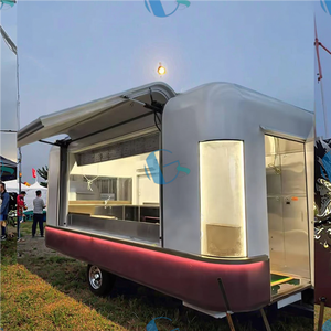 <span class=keywords><strong>Remorque</strong></span> de restauration rapide de support de hot-dog personnalisé <span class=keywords><strong>professionnel</strong></span> avec camion de nourriture de crème glacée de café extérieur de 4 roues - Product Image 4