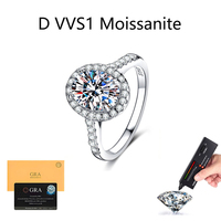 Bague en moissanite ovale 2CT D VVS1, bague de fiançailles en argent sterling 925 pour femmes, certification GRA, vente en gros de bijoux pour femmes