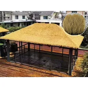 Fabrika yüksek kalite doğal çim saz çatı yaprak yapay saz bambu ev gerçek simülasyon saman