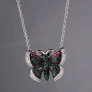 925 Silver Plated Gifts Zircon Rings Price Pendant Earring WOMEN SETS Butterfly Shape Jewelry Sets
