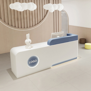 Light Luxury Cream Style Beauty Salon Reception <b>Desk</b> with Bar Counter – Premium Spa Front <b>Desk</b> & Service Station for Salon, SPA - Product Image 6