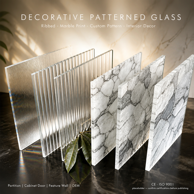 Vintage Patterned Glass Diamond Rain Design Tempered Privacy Glass for Doors Partitions Custom Size Factory Wholesale