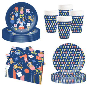 Juego de Vajilla Infantil DAMAI con Temática de Circo, Platos, Vasos y Servilletas de Papel para Fiestas de Cumpleaños Infantiles - Product Image 5