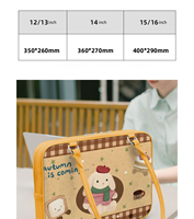 Sac à ordinateur portable en cuir et coton à motif lapin, nouvelle tendance coréenne et japonaise, 14 pouces, pour Apple MacBookPro/Air13
