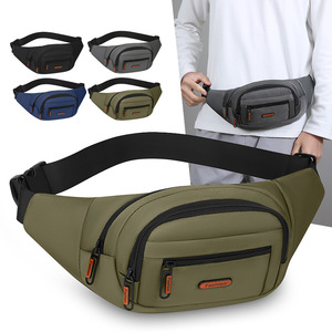 SAY617คาดเอวของผู้ชาย6คนกระเป๋าคาดอกผ้าอ๊อกซ์ฟอร์ดความจุขนาดใหญ่กระเป๋าคาดเอวท่องเที่ยวกลางแจ้งสีเทา - Product Image 3