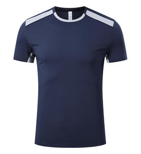 Style d'été T-shirts de fitness en polyester à séchage rapide pour hommes, surdimensionnés, courts, brodés, légers, sans doublure, à motif solide, tricotés - Product Image 2