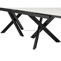 Nouveau design d'intérieur de meubles italiens modernes et chauds ensemble de table de salle à manger extensible en céramique table à rallonge en marbre artificiel