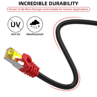 Kabel Ethernet 0.5m LAN RJ45 Cat8 dengan Adaptor daya kabel Patch dan colokan terminasi Nue untuk jaringan