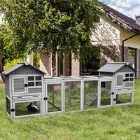 Cage à lapin pour l'intérieur et l'extérieur avec course, bac supérieur coulissant pour maison de cochon d'Inde