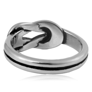 yunnique Men's <b>Titanium</b> Steel Rope Knot <b>Ring</b> Geometric Bowknot Design Gift Jewelry FY28077 - Product Image 3