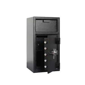 Hot selling front loading hopper deposit safe solid steel safe with compartment