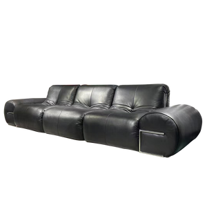 Retour aux anciens Canapé de salon Minimalisme moderne Canapé droit à haute quality3-seater en cuir à peau entière - Product Image 2