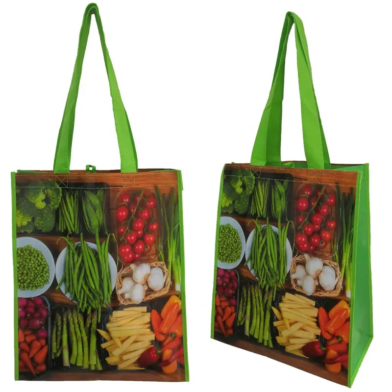 حقيبة تسوق من القماش غير المنسوج قابلة لإعادة الاستخدام صديقة للبيئة مطبوعة مخصصة للبيع بالجملة