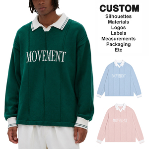 Suéter de Punto para Hombre Joven con Cuello Tipo Polo y Manga Larga, Jersey Personalizado con Letras en <span class=keywords><strong>Jacquard</strong></span> para Hombre - Product Image 1