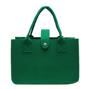 Reusable Custom Logo Eco-friendly Casual Large Capacity Felt Bag Women Felt Tote Bag Handbags Wool Felt Shopping Bag