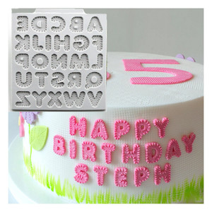 Nouveau produit lance 3D <span class=keywords><strong>a</strong></span> le grain 26 lettres anglaises le moule en gel de silice décoration de gâteau au sucre en silicone - Product Image 1