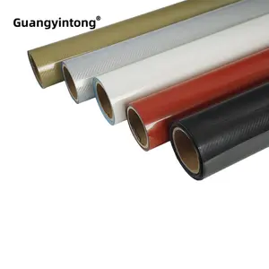 Guangyintong กระดาษไวนิลลายสก๊อตสีแดงบนกระดาษไวนิลแบบรีดติดด้วยความร้อน