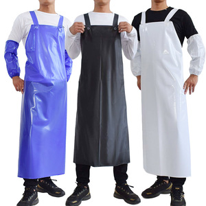 Delantal de PVC de doble hombro, impermeable, resistente, largo, para cocina, manipulación de alimentos, ropa de trabajo para hombres, mujeres y adultos - Product Image 1