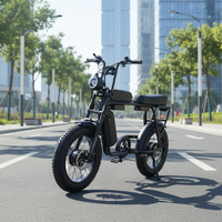 Vélo électrique de banlieue 48V avec double batterie au lithium 15Ah et moteur haute puissance Hengtach - Pneus larges de 20 pouces, longue autonomie, 7 vitesses