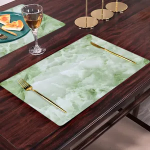 IUIU 45*30cm PVC Greeb finto marmo feltro cucina sala da pranzo eleganti tappetini