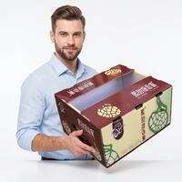 Boîte en carton ondulé pliable et résistante, fabriquée avec des matériaux recyclés écologiques, pour fruits et légumes frais