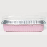 Moule à Cupcake en feuille d'aluminium de forme rectangulaire avec couvercles Doublures en feuille de Cupcake Mini moules jetables pour contenants alimentaires