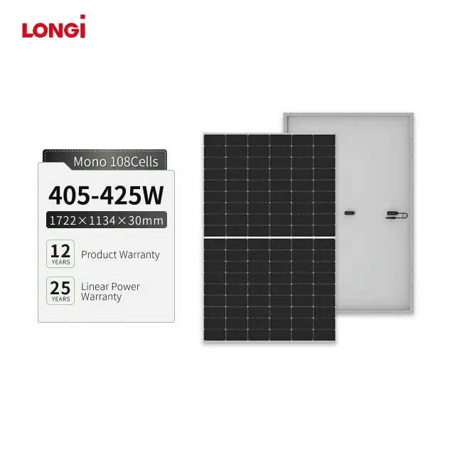 Panel surya setengah potongan 405 watt 410w 425w efisiensi tinggi untuk rumah panel surya sistem energi surya 415 watt 420w 4