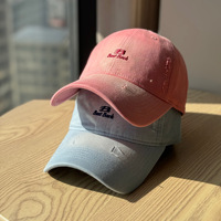 Casquette Dad Hat en coton en gros, en coton lavé, à calotte souple, avec lettre, pour hommes et femmes