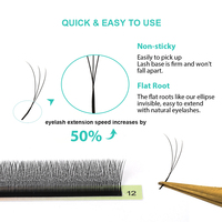 Nouveaux cils pré-faits fins et doux à effet mat, en forme de 3DW, 4DW, 5DW, extensions de cils en gros, plateaux de cils Clover, cils brésiliens