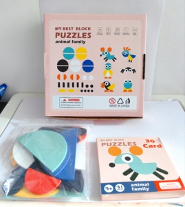 Divertidos Rompecabezas Educativos de Madera Montessori con Formas Geométricas de Animales y Colores para Niños - Product Image 3