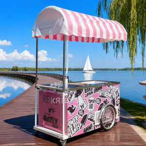 Exhibidor de Flores para Exteriores, Carrito Móvil de Helados y Gelato - Product Image 6