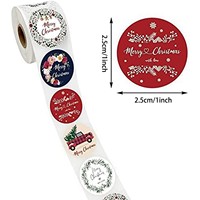 Joyeux Noël, étiquettes rondes autocollantes, 500 pièces/rouleau, autocollants personnalisés pour cadeaux et pâtisseries
